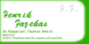 henrik fazekas business card